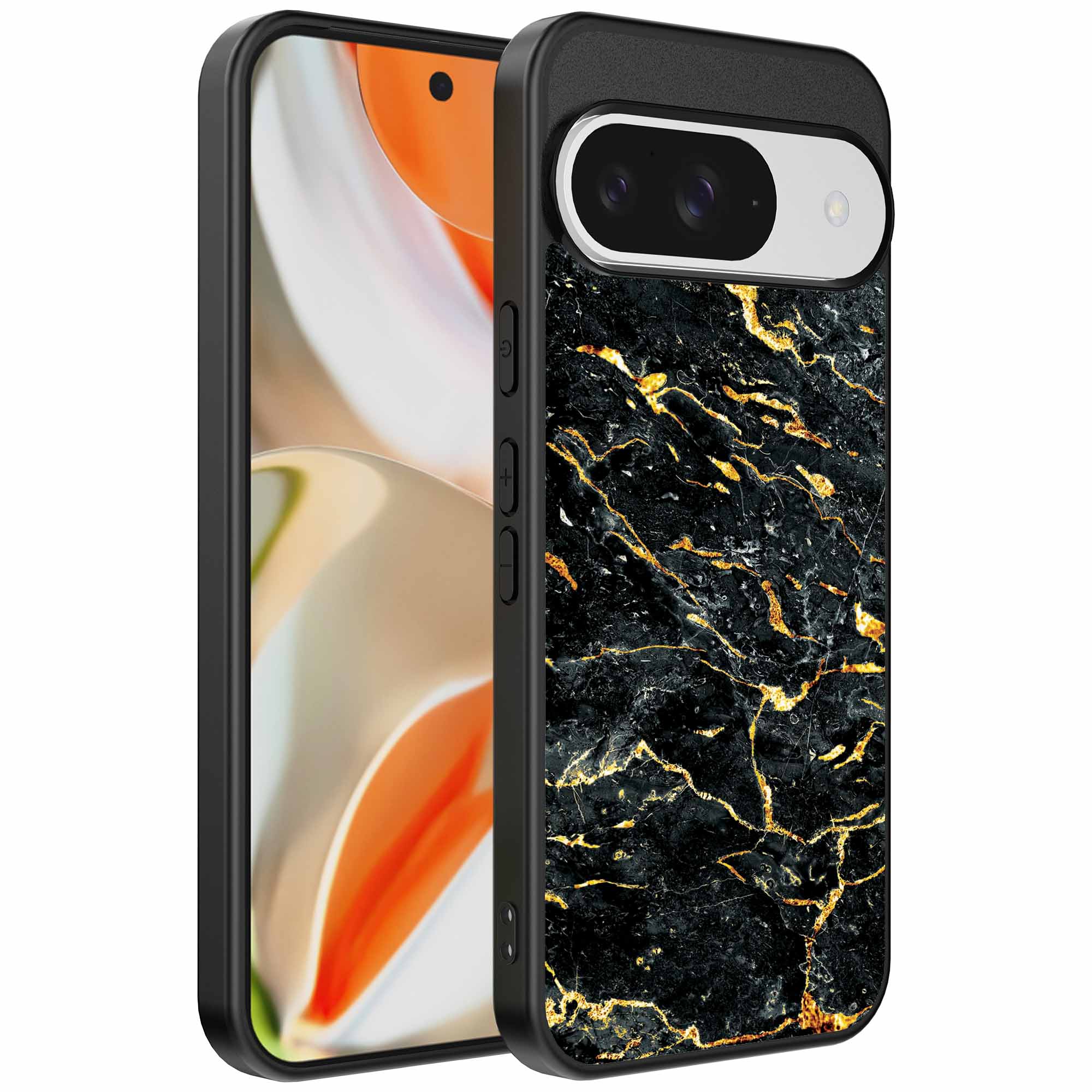 zwart goud marmer opdruk_Google Pixel 9 Pro XL telefoonhoesje (1)