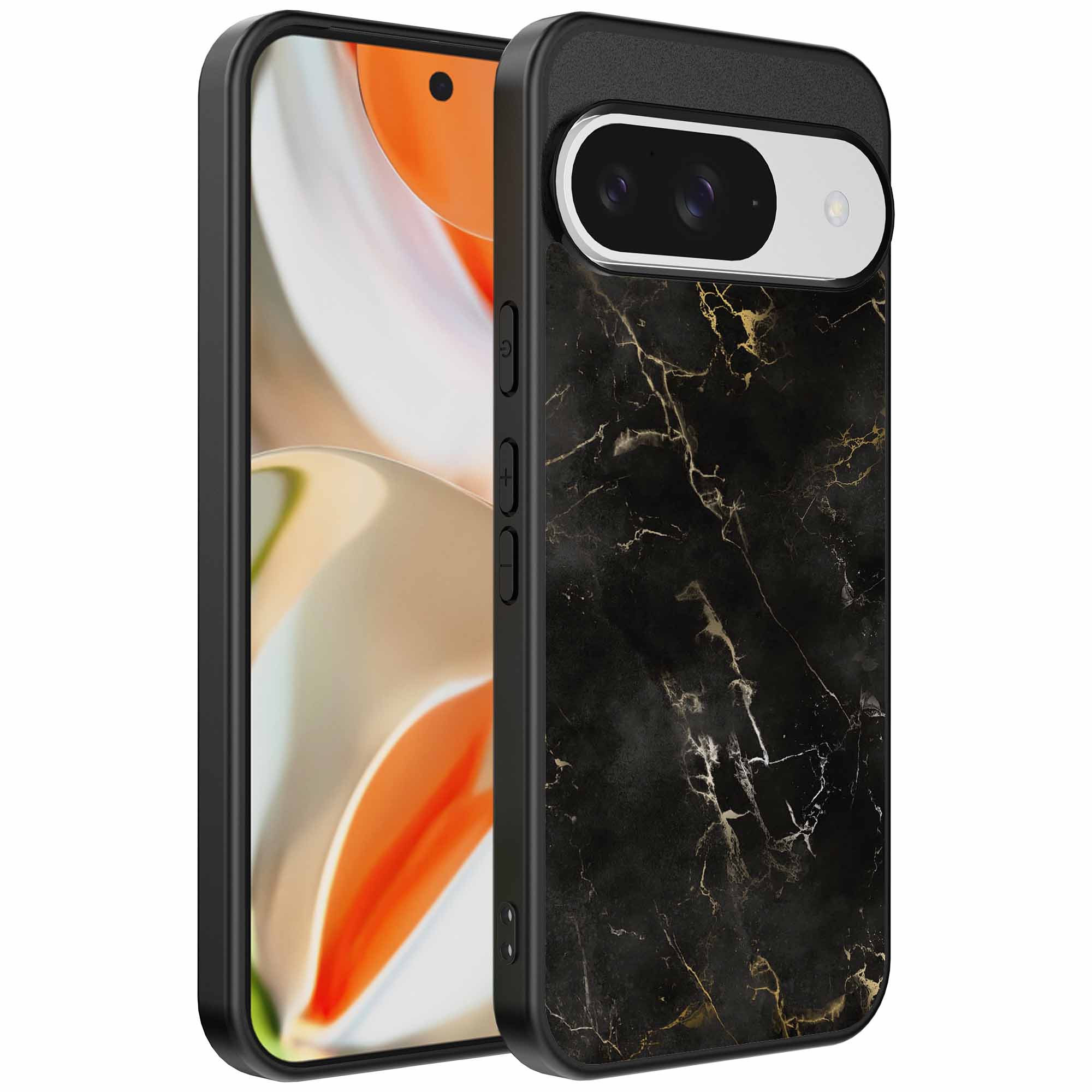 zwart marmer opdruk_Google Pixel 9 Pro XL telefoonhoesje (1)