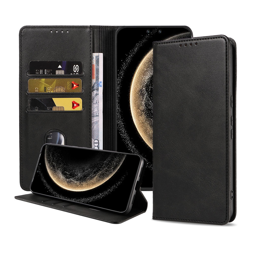 Huawei Mate 70 Pro telefoonhoesje leer met magnetische sluiting en pasjeshouder (1)