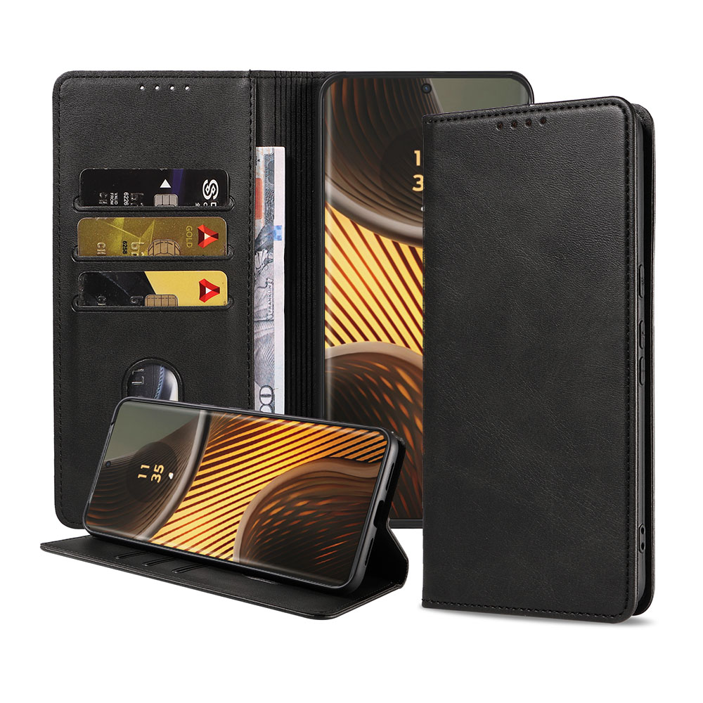 Motorla Edge 50 Ultra telefoonhoesje leer met magnetische sluiting en pasjeshouder (1)