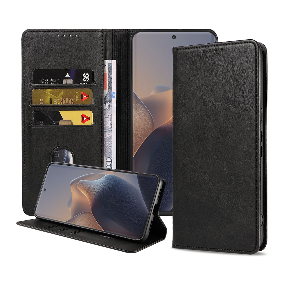 Motorla Edge 60 Fusion telefoonhoesje leer met magnetische sluiting en pasjeshouder (1)