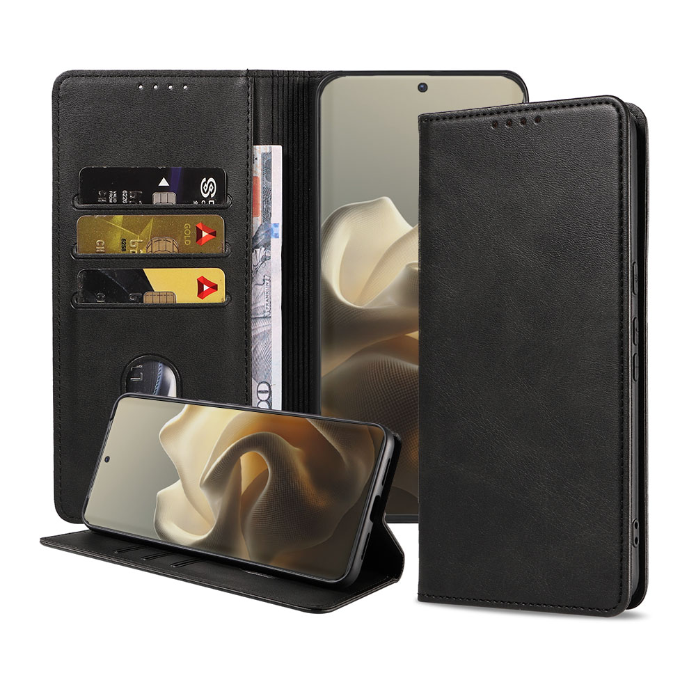 Motorla Edge 60 Pro telefoonhoesje leer met magnetische sluiting en pasjeshouder (1)