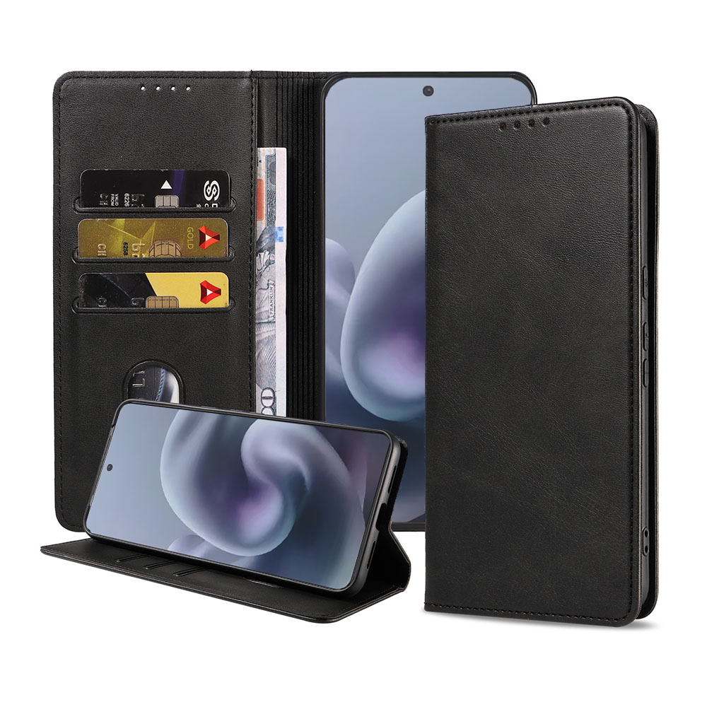 Motorla Moto G86 telefoonhoesje leer met magnetische sluiting en pasjeshouder (1)