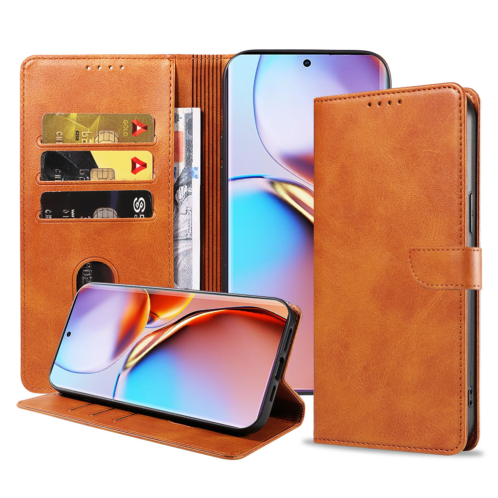 Motorola Edge 40 Pro telefoonhoesje leer met magnetische sluiting en pasjeshouder (1)