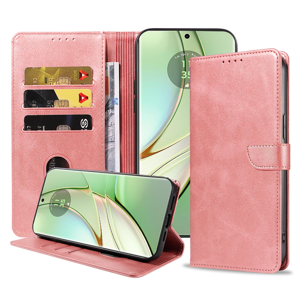 Motorola Edge 40 telefoonhoesje leer met magnetisch lipje en pasjeshouder (1)