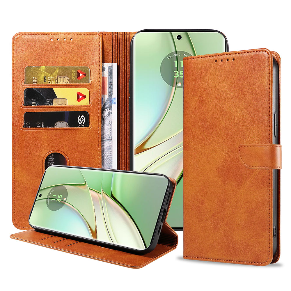 Motorola Edge 40 telefoonhoesje leer met magnetische sluiting en pasjeshouder (1)