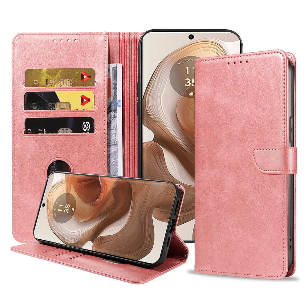 Motorola Edge 50 Ultra telefoonhoesje leer met magnetisch lipje en pasjeshouder (1)