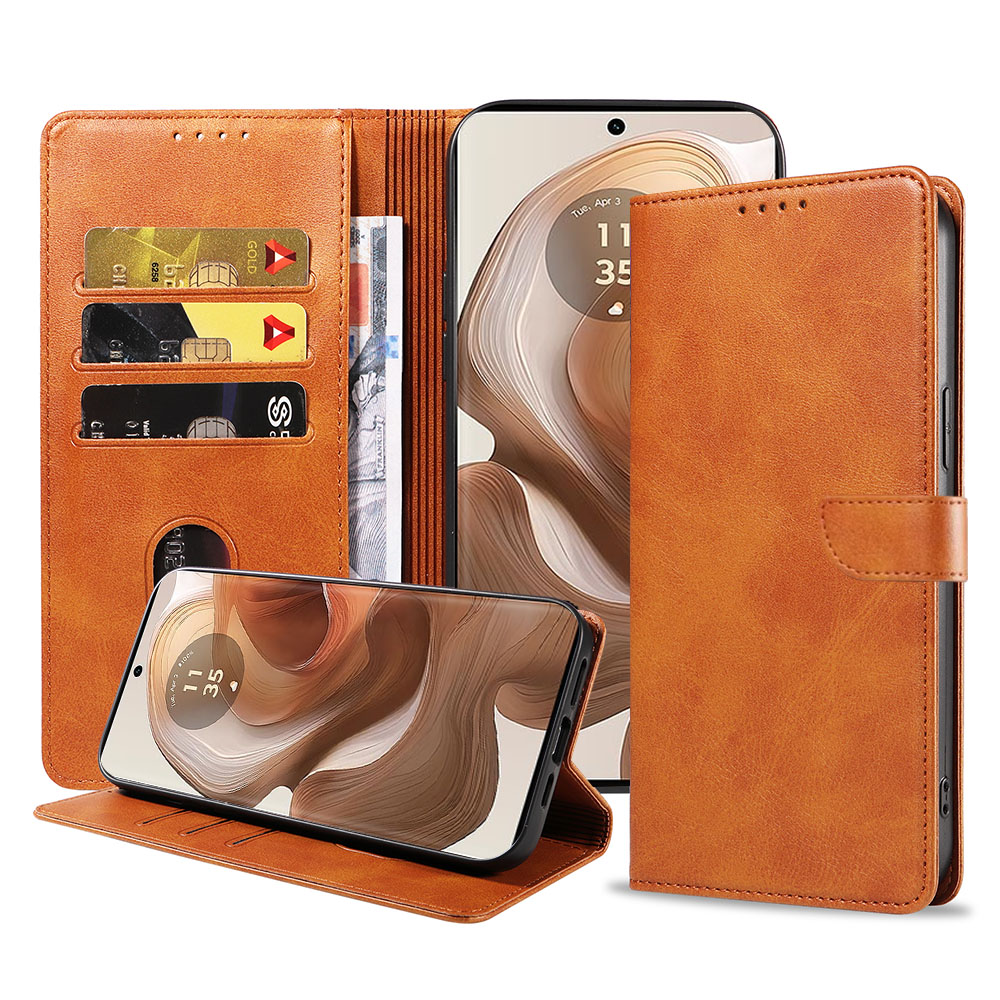 Motorola Edge 50 Ultra telefoonhoesje leer met magnetische sluiting en pasjeshouder (1)