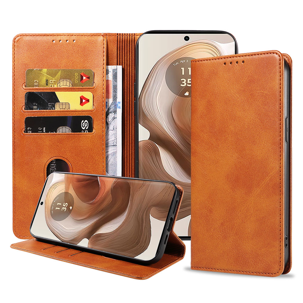 Motorola Edge 50 Ultra telefoonhoesje leer met magnetische sluiting en pasjeshouder (1)