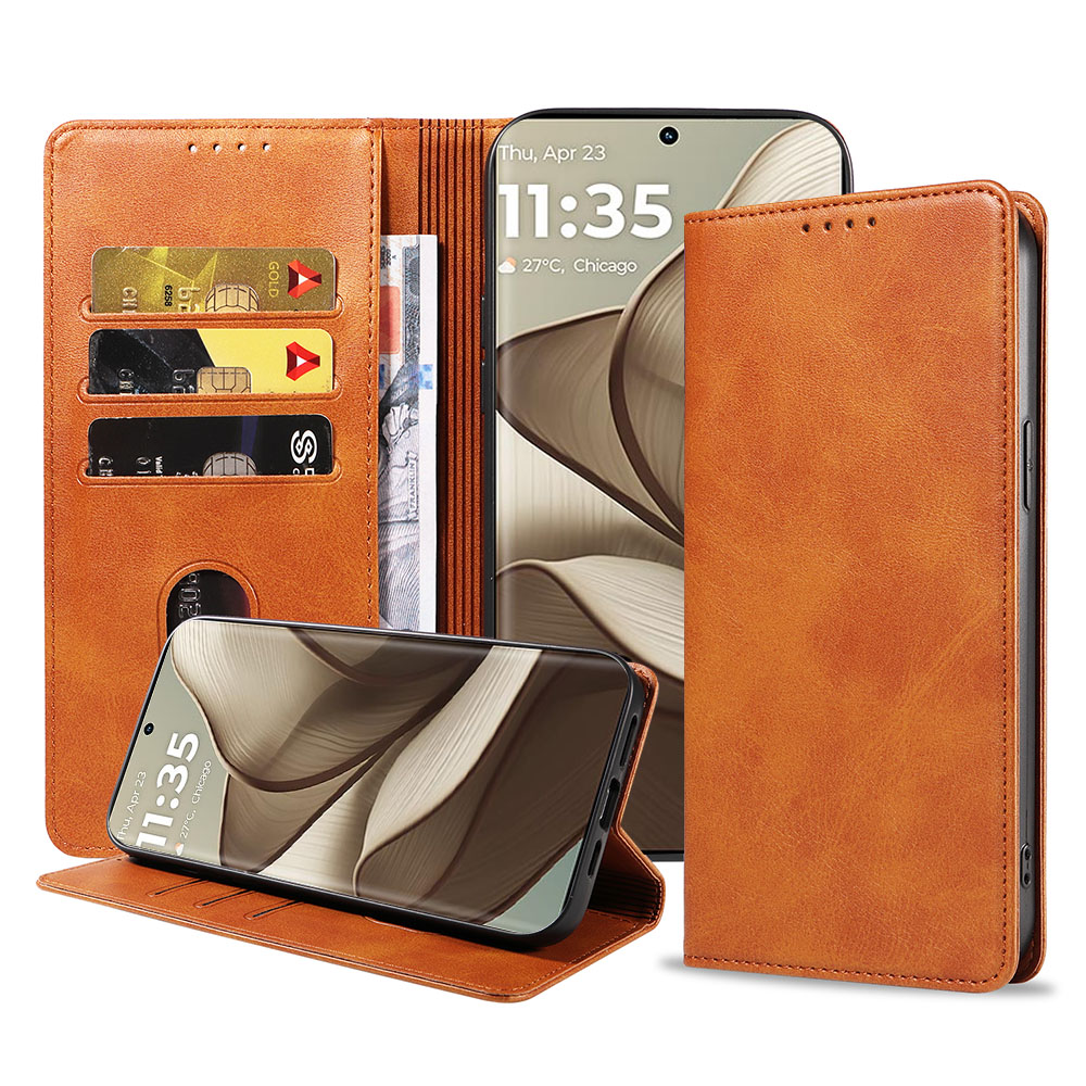 Motorola Edge 50 telefoonhoesje leer met magnetische sluiting en pasjeshouder (1)