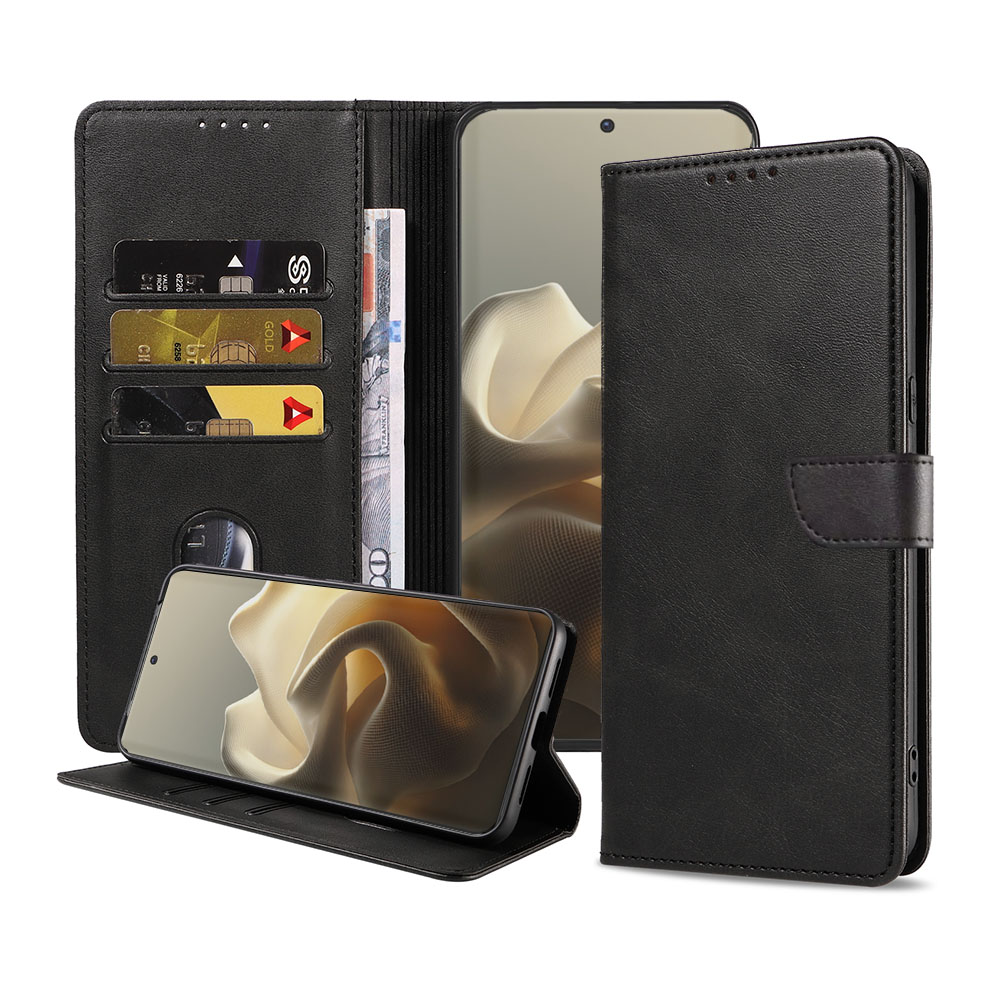 Motorola Edge 60 Pro telefoonhoesje leer met magnetisch lipje en pasjeshouder (1)