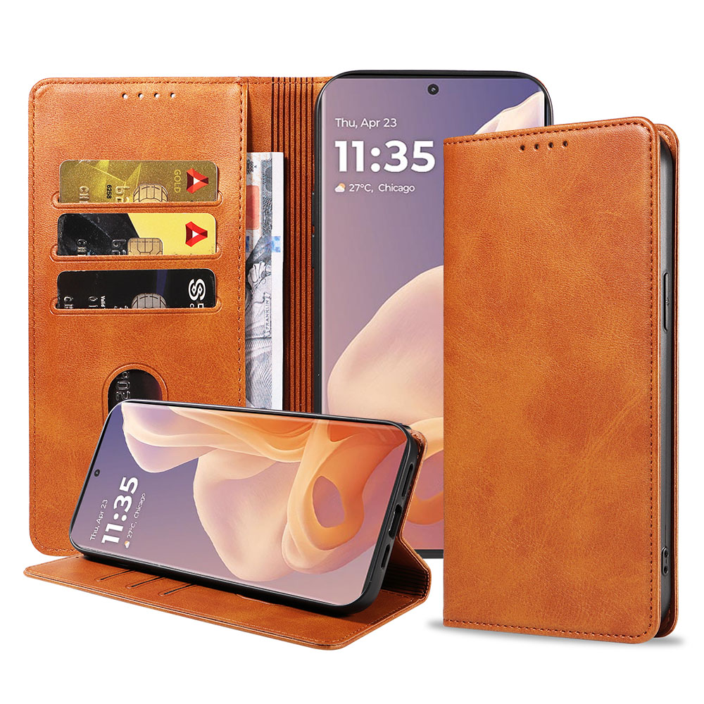 Motorola Moto G85 Edge 50 Fusion telefoonhoesje leer met magnetische sluiting en pasjeshouder (1)