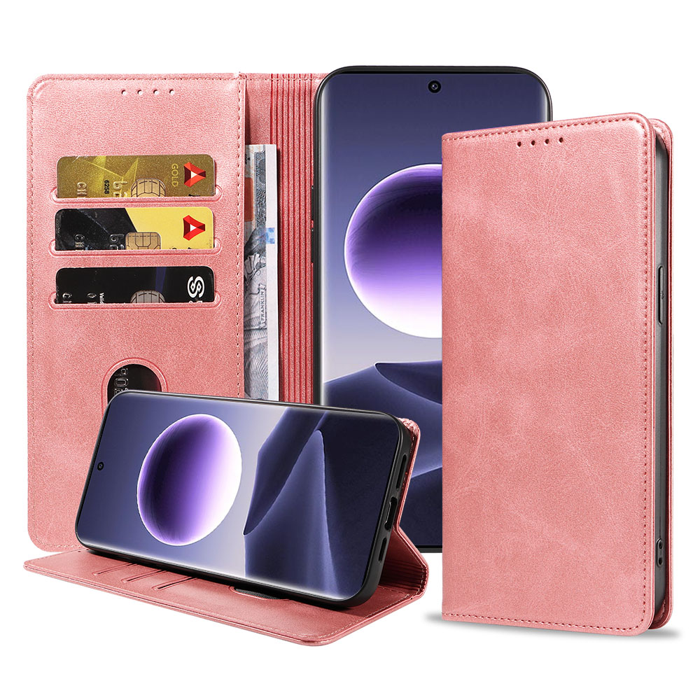 Oppo Find X7 telefoonhoesje leer met magnetische sluiting en pasjeshouder (1)