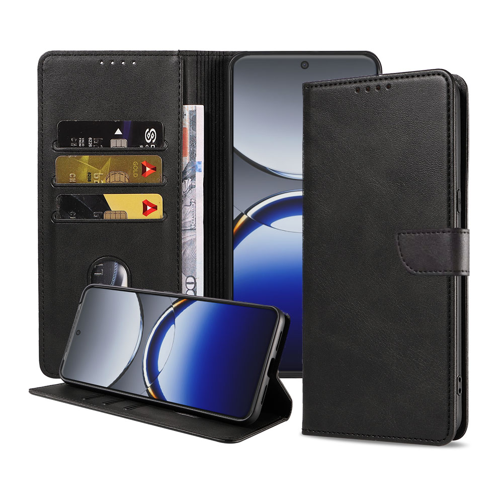 Oppo Find X8 Pro telefoonhoesje leer met magnetisch lipje en pasjeshouder (1)