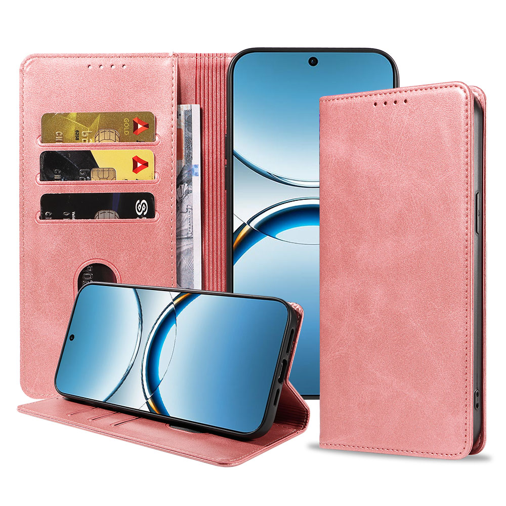 Oppo Find X8 telefoonhoesje leer met magnetische sluiting en pasjeshouder (1)