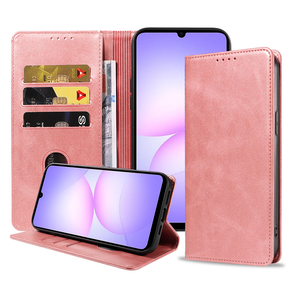 Samsung Galaxy A07 telefoonhoesje leer met magnetische sluiting en pasjeshouder (1)