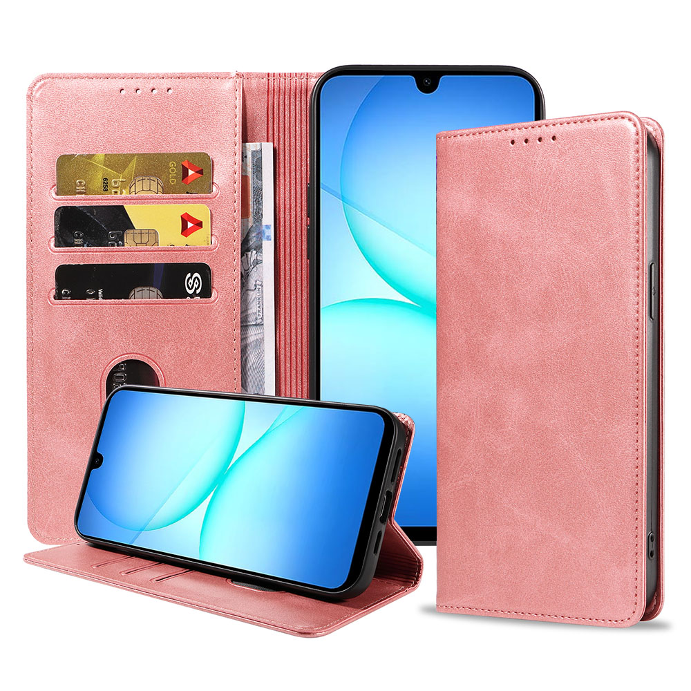 Samsung Galaxy A17 telefoonhoesje leer met magnetische sluiting en pasjeshouder (1)