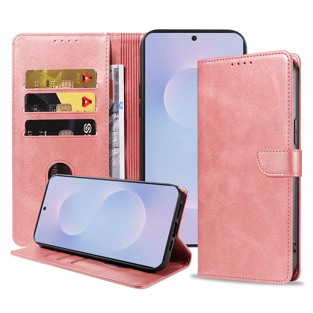 Samsung Galaxy S25 Edge Fusion telefoonhoesje leer met magnetisch lipje en pasjeshouder (1)