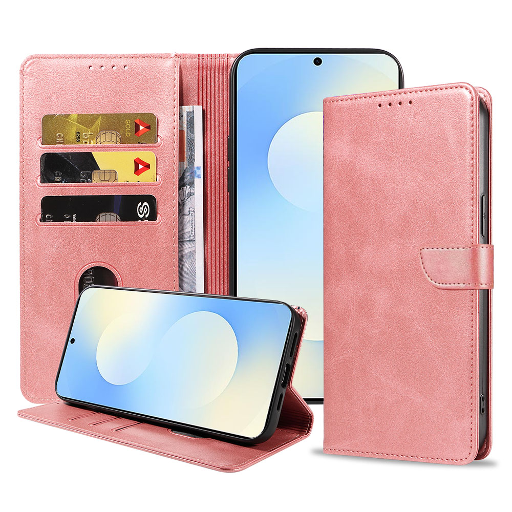 Samsung Galaxy S25 FE telefoonhoesje leer met magnetisch lipje en pasjeshouder (1)