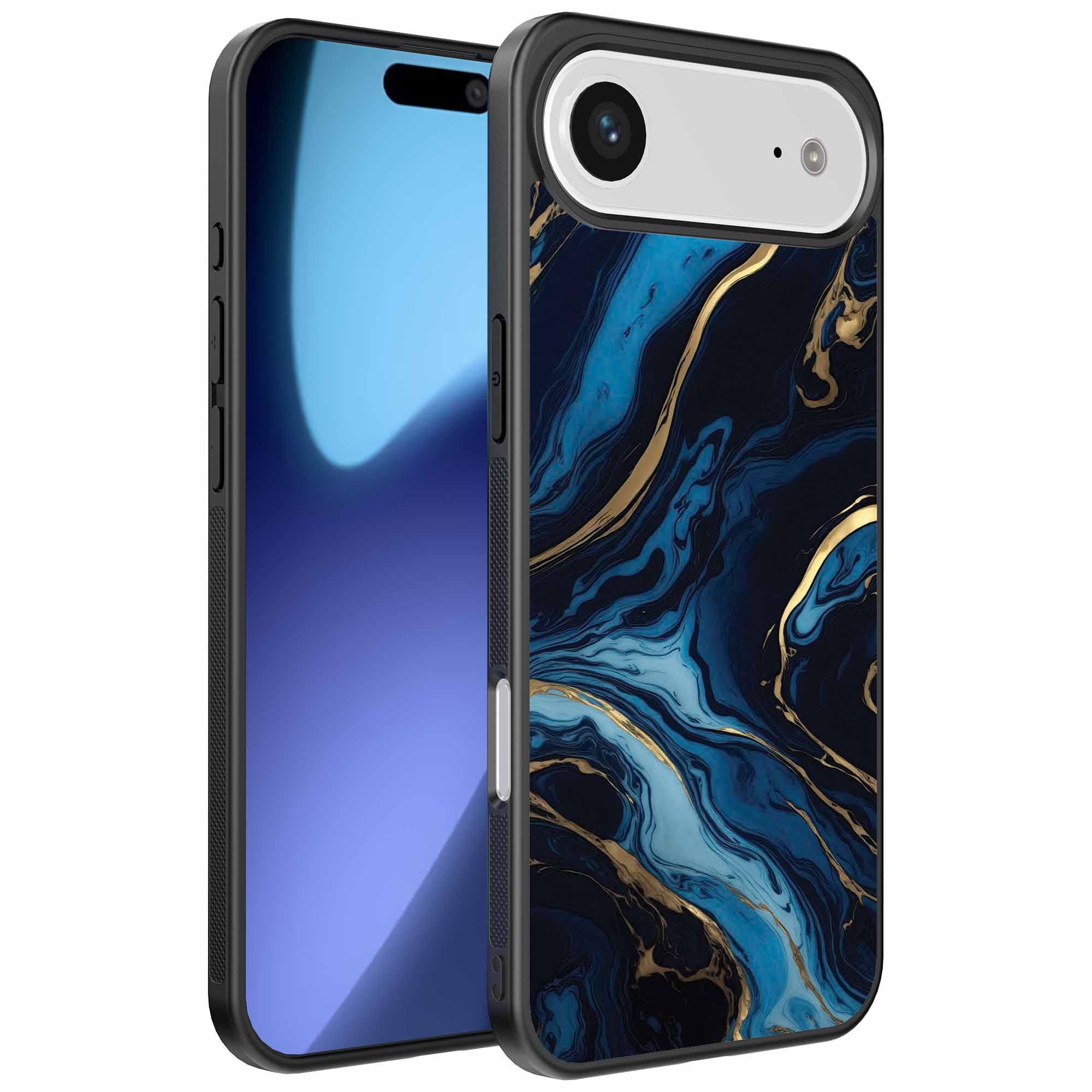 blauw goud marmer opdruk_iPhone 17 Air telefoonhoesje (1)