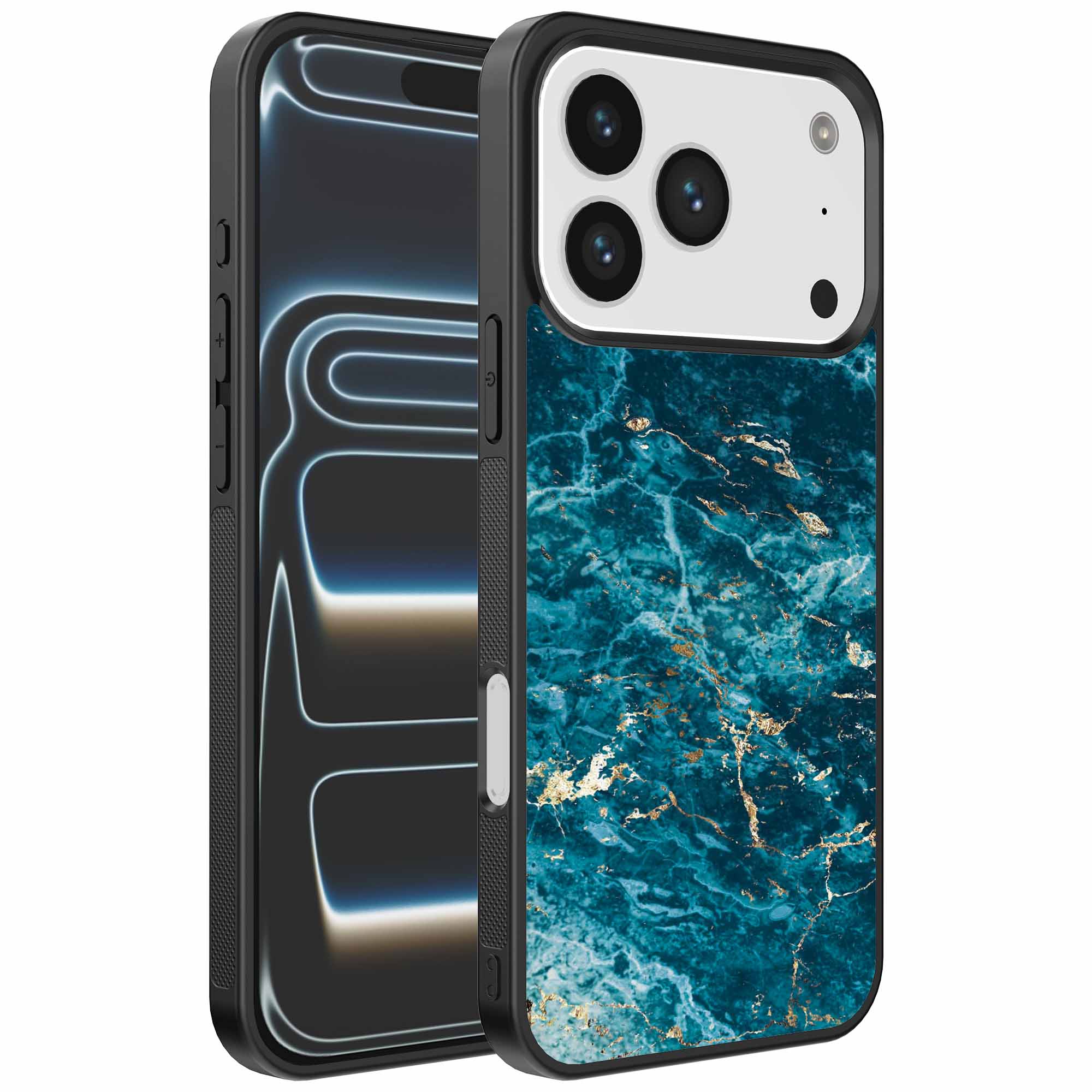 blauw marmer opdruk_iPhone 17 Pro telefoonhoesje (1)