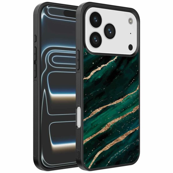 groen goud marmer opdruk_iPhone 17 Pro telefoonhoesje (1)