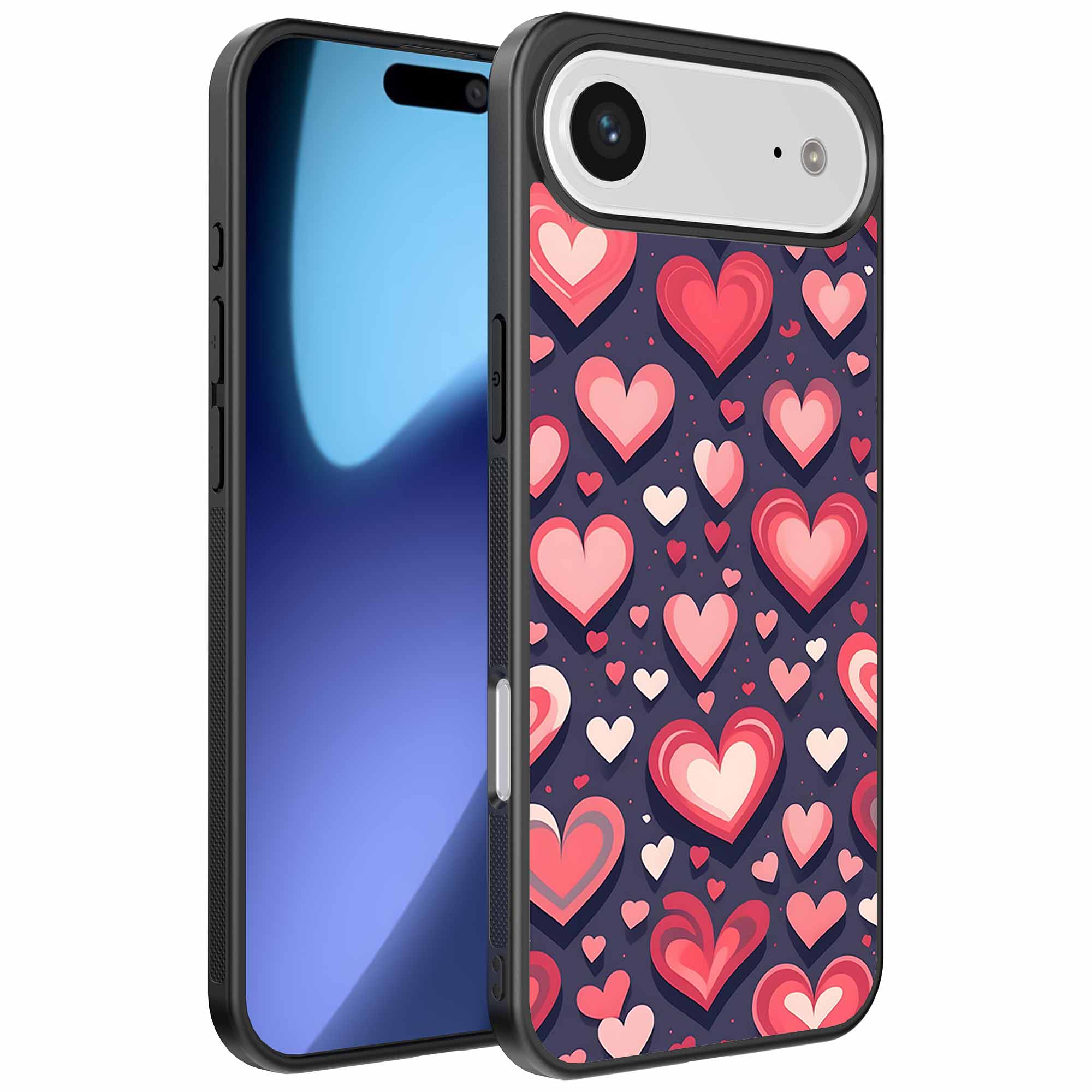 grote roze en rode hartjes opdruk_iPhone 17 Air telefoonhoesje (1)