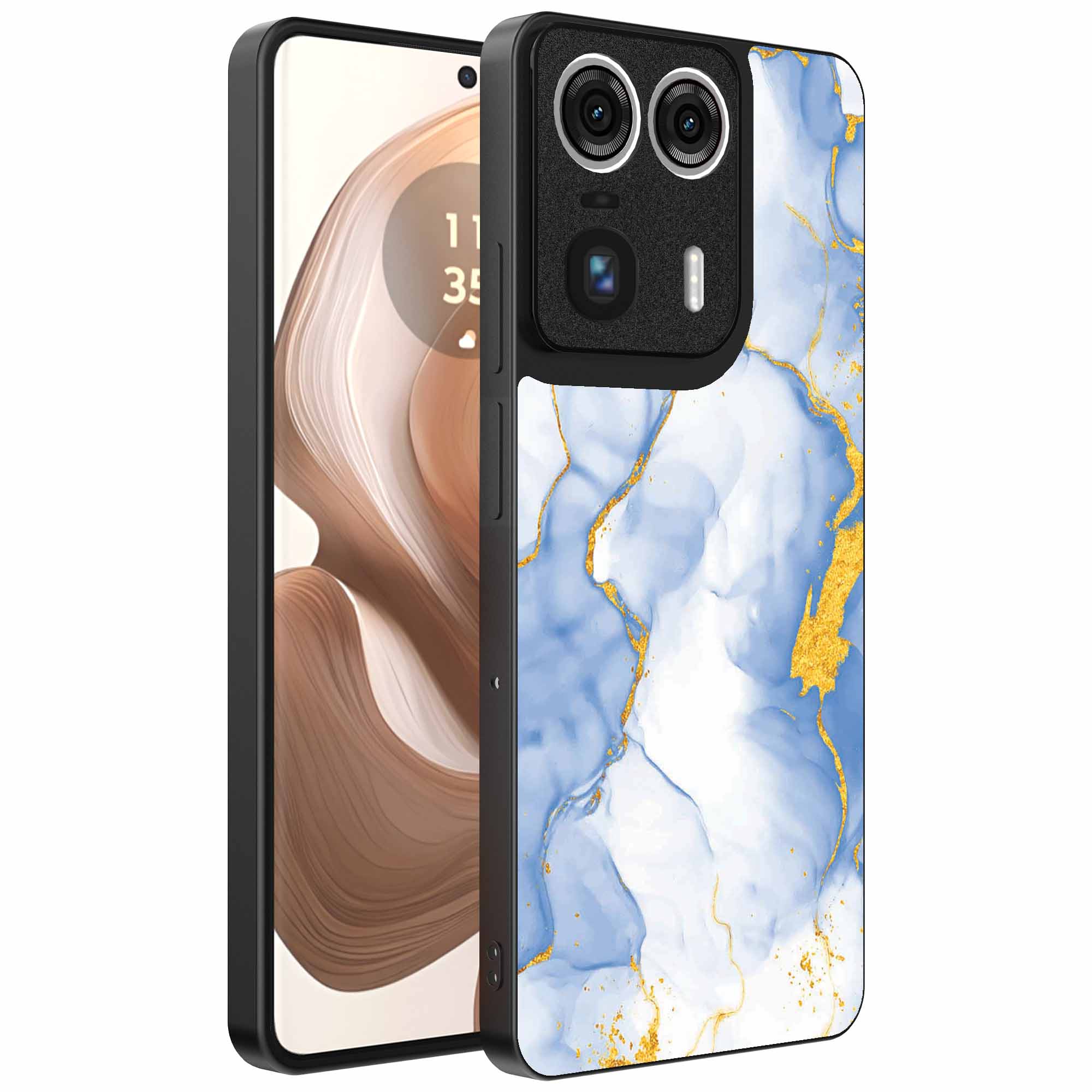 lichtblauw goud marmer opdruk_Motorola Edge 50 Ultra telefoonhoesje (1)