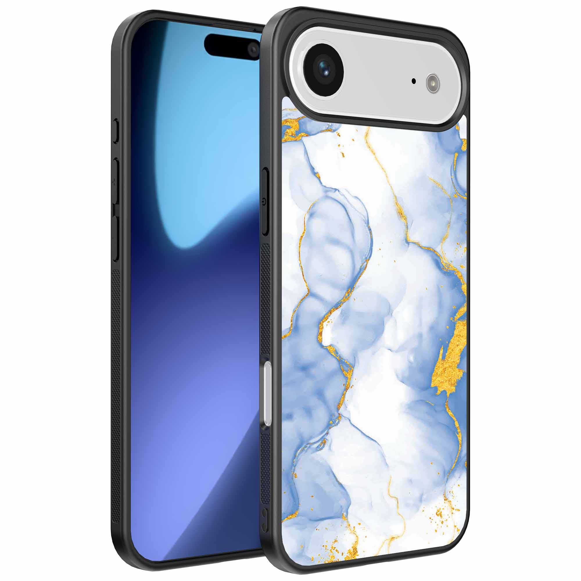 lichtblauw goud marmer opdruk_iPhone 17 Air telefoonhoesje (1)