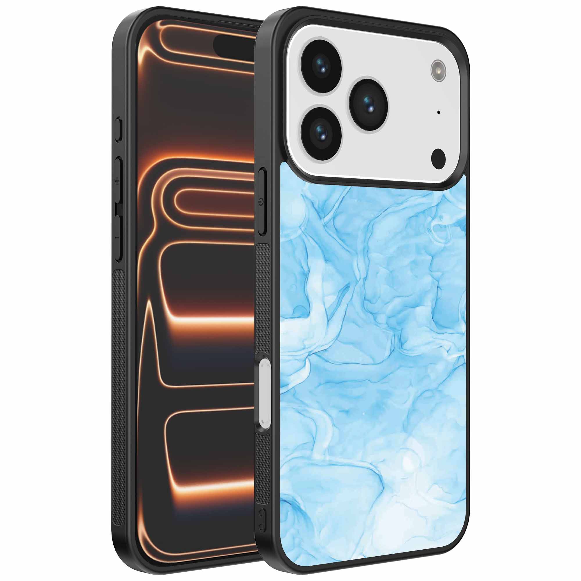 lichtblauw marmer opdruk_iPhone 17 Pro Max telefoonhoesje (1)