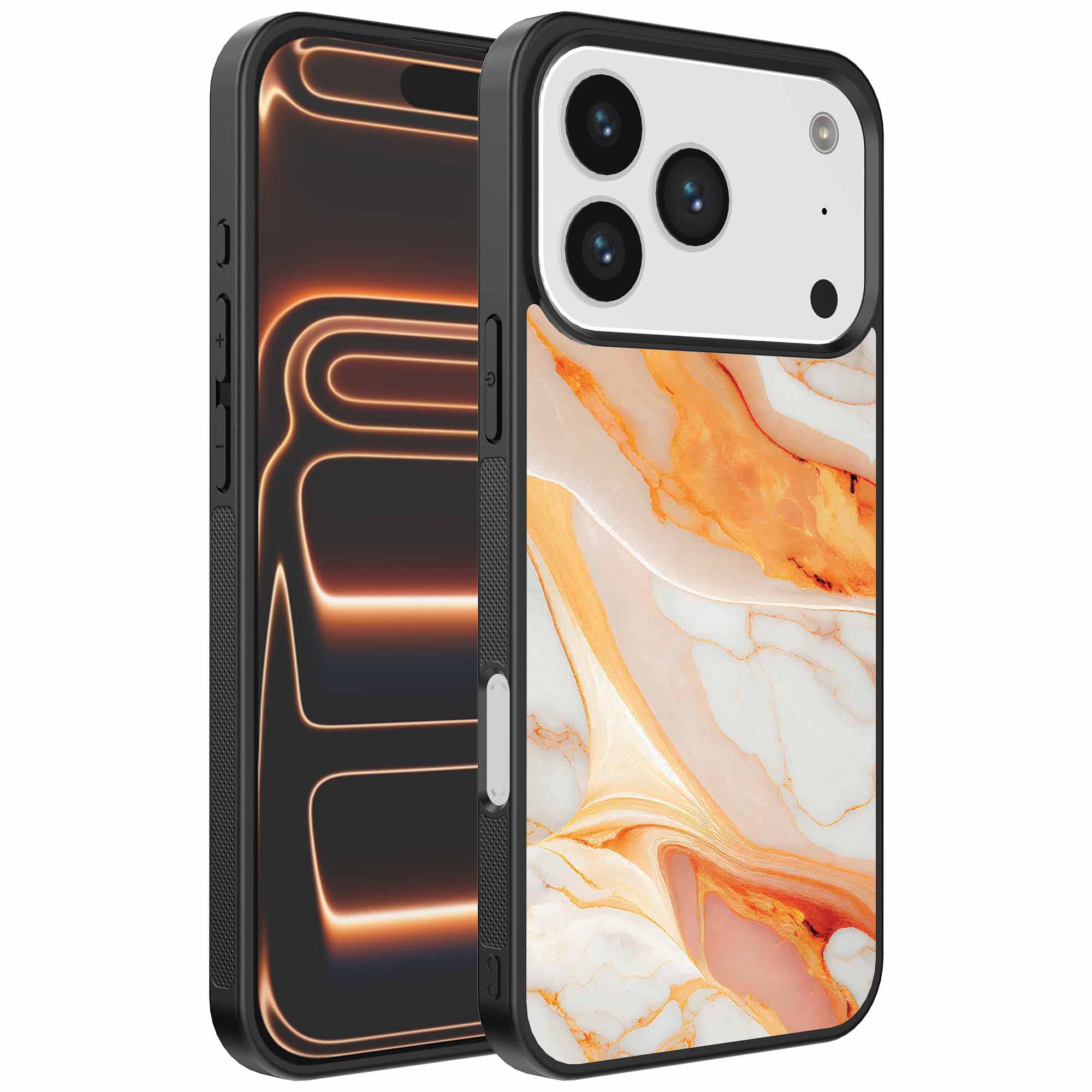 oranje marmer opdruk_iPhone 17 Pro Max telefoonhoesje (1)