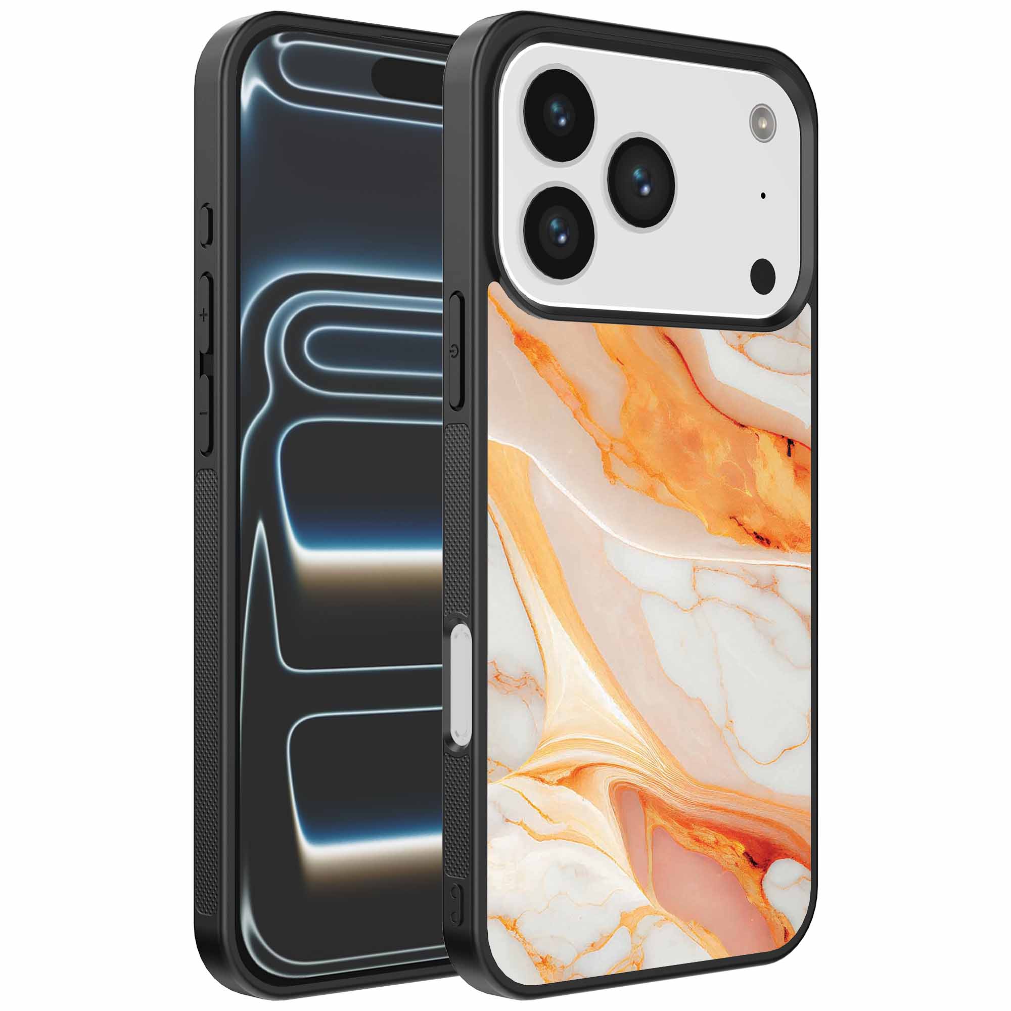 oranje marmer opdruk_iPhone 17 Pro telefoonhoesje (1)