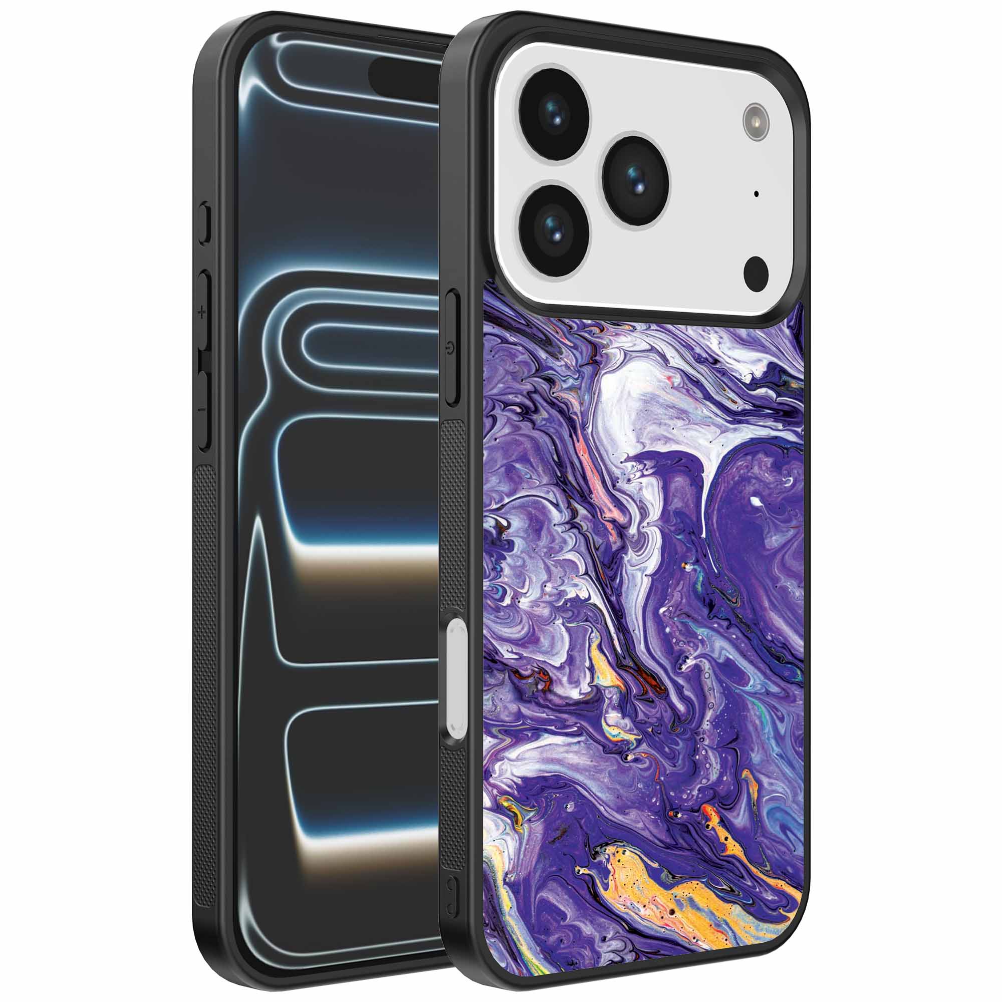 paars goud marmer opdruk_iPhone 17 Pro telefoonhoesje (1)