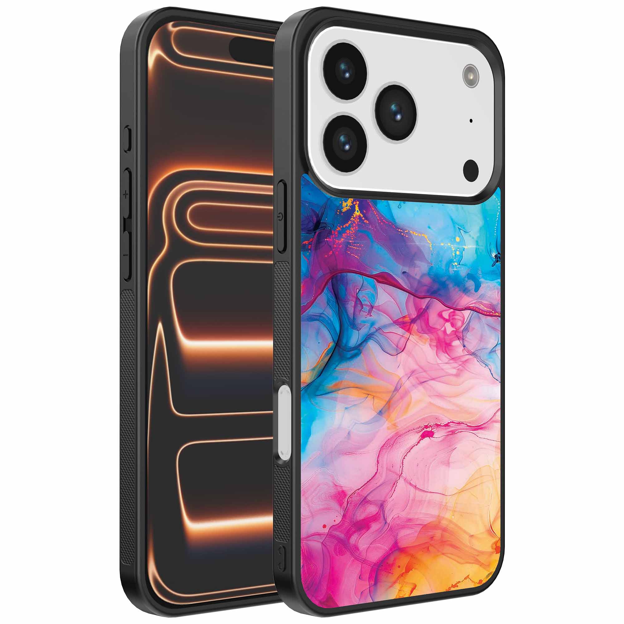 regenboog acryl marmer opdruk_iPhone 17 Pro Max telefoonhoesje (1)