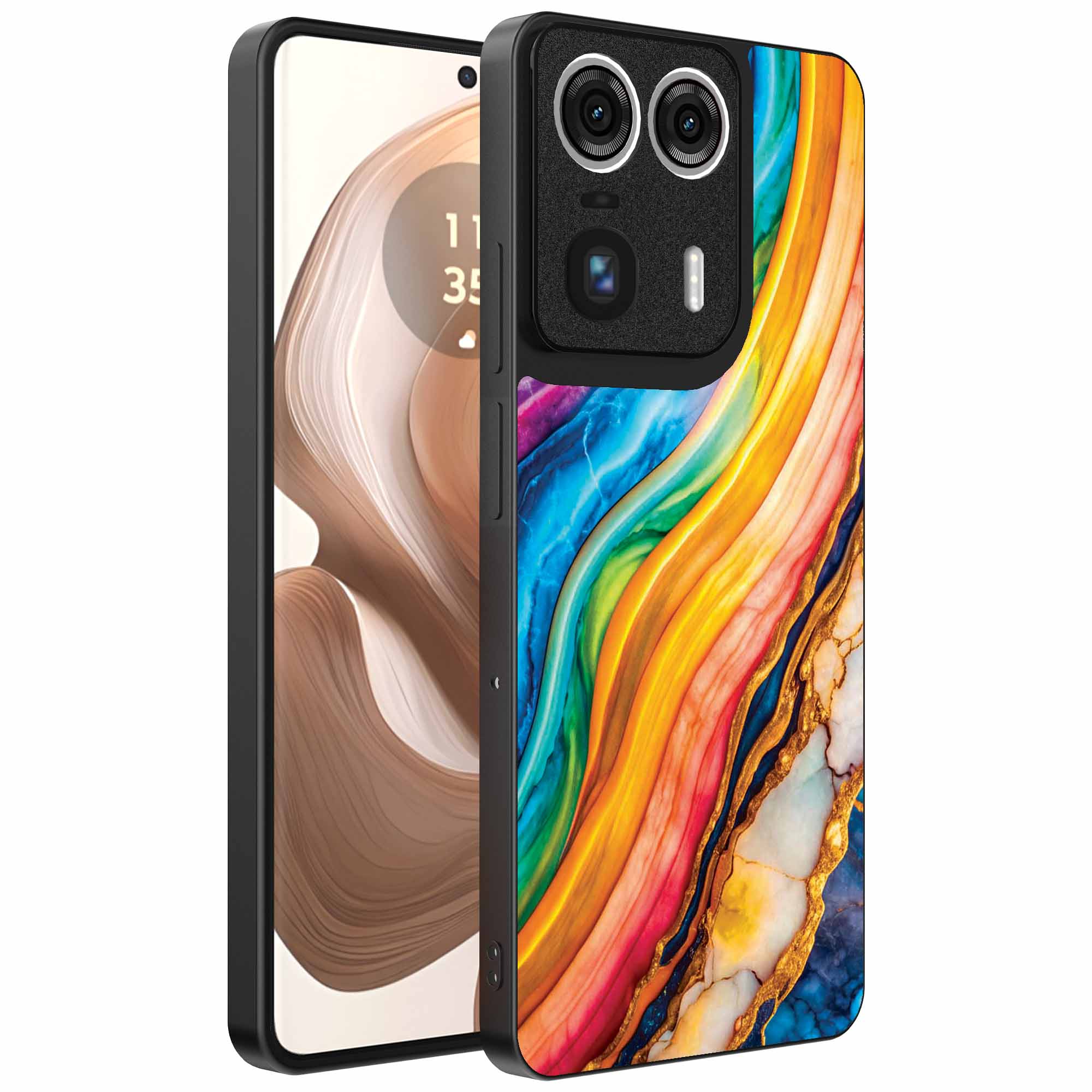 regenboog goud marmer opdruk_Motorola Edge 50 Ultra telefoonhoesje (1)
