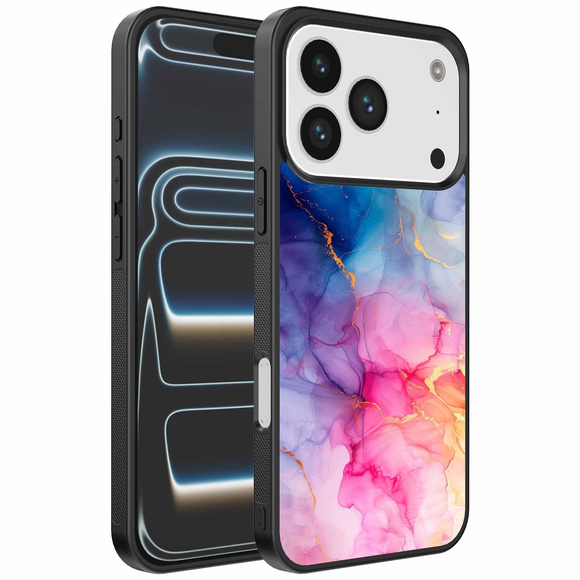 regenboog marmer opdruk_iPhone 17 Pro telefoonhoesje (1)
