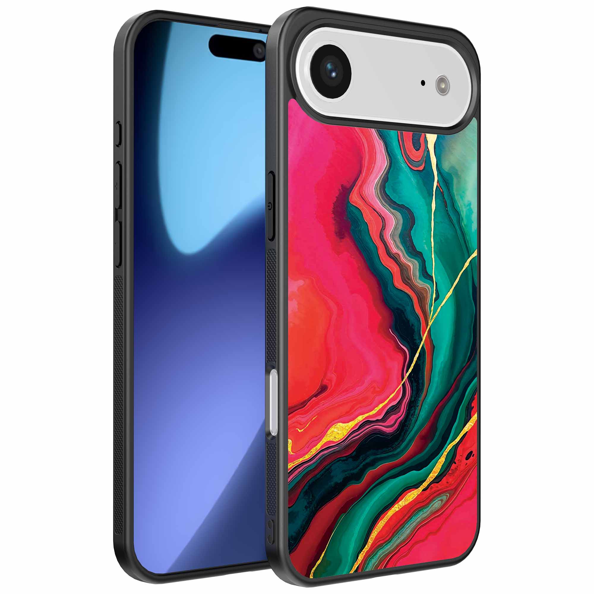 rood groen marmer opdruk_iPhone 17 Air telefoonhoesje (1)