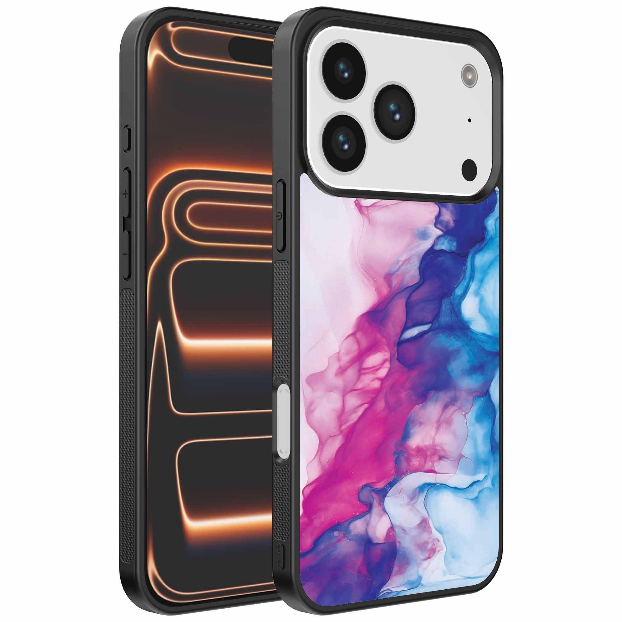 roze blauw marmer opdruk_iPhone 17 Pro Max telefoonhoesje (1)