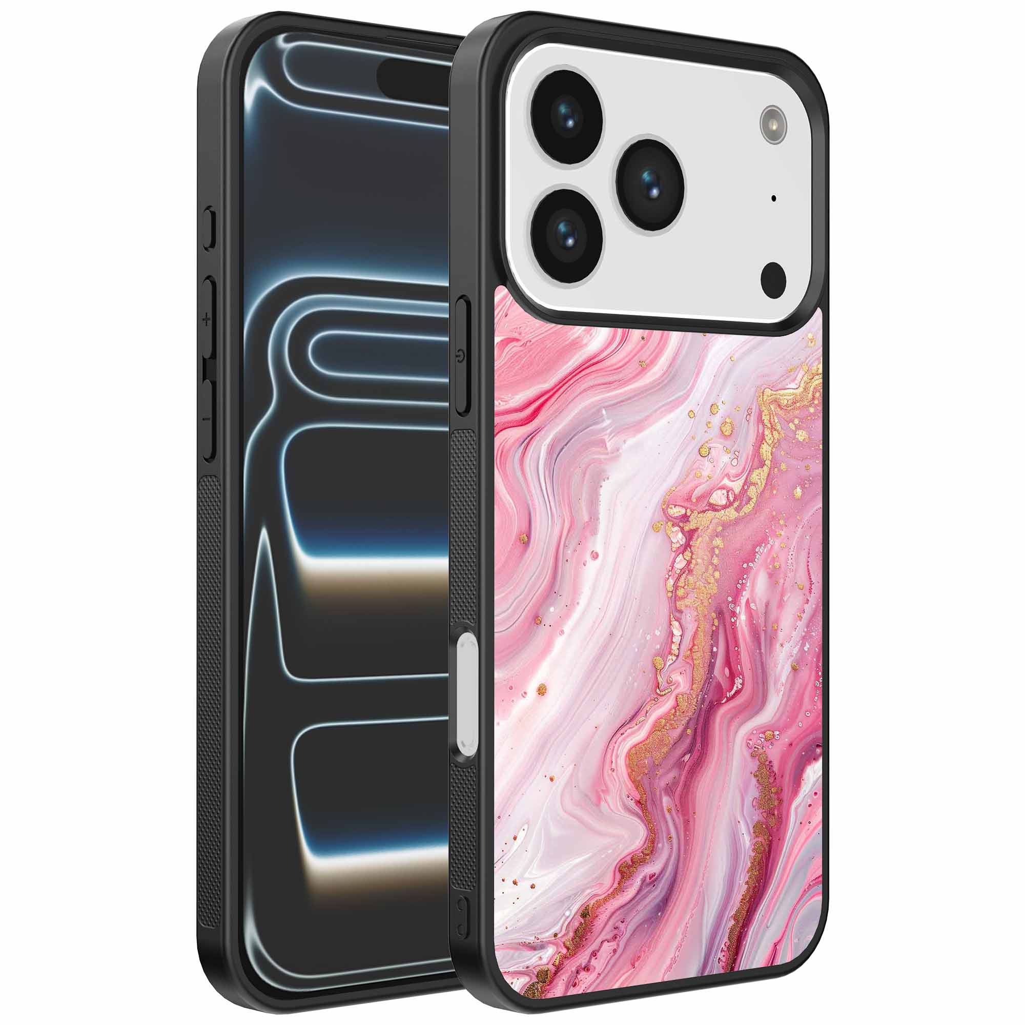 roze marmer opdruk_iPhone 17 Pro telefoonhoesje (1)