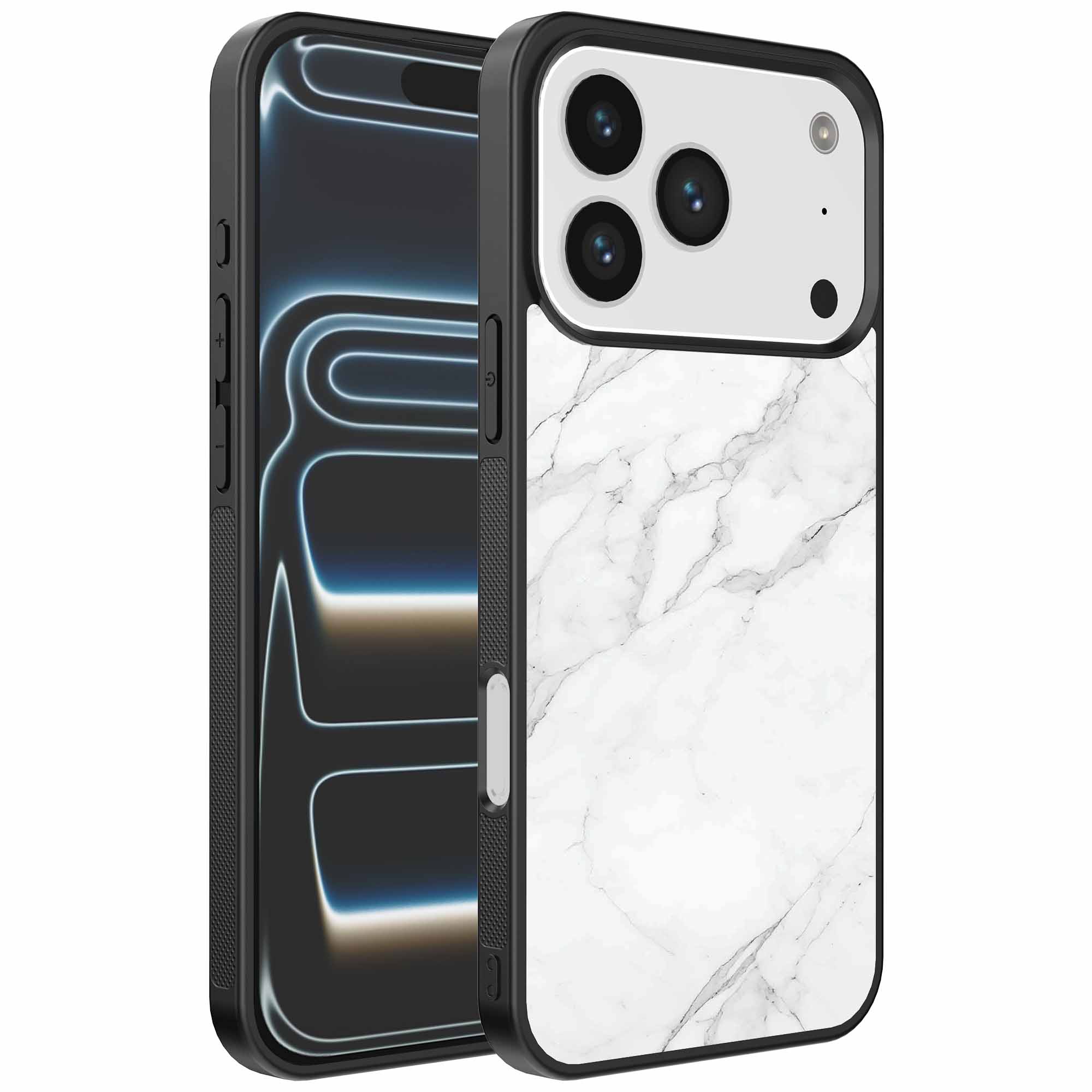 wit marmer opdruk_iPhone 17 Pro telefoonhoesje (1)