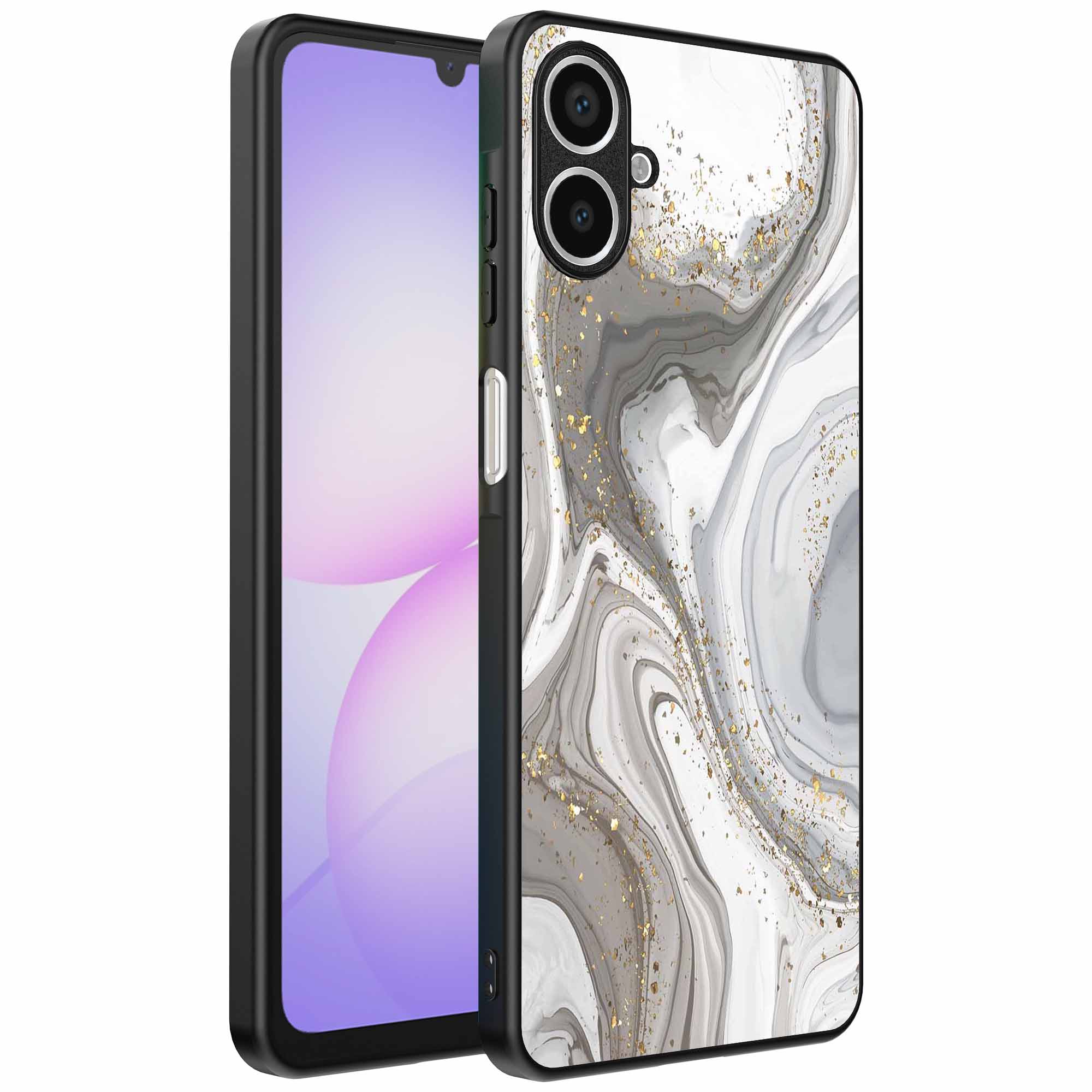 zilver marmer opdruk_Samsung Galaxy A07 telefoonhoesje (1)