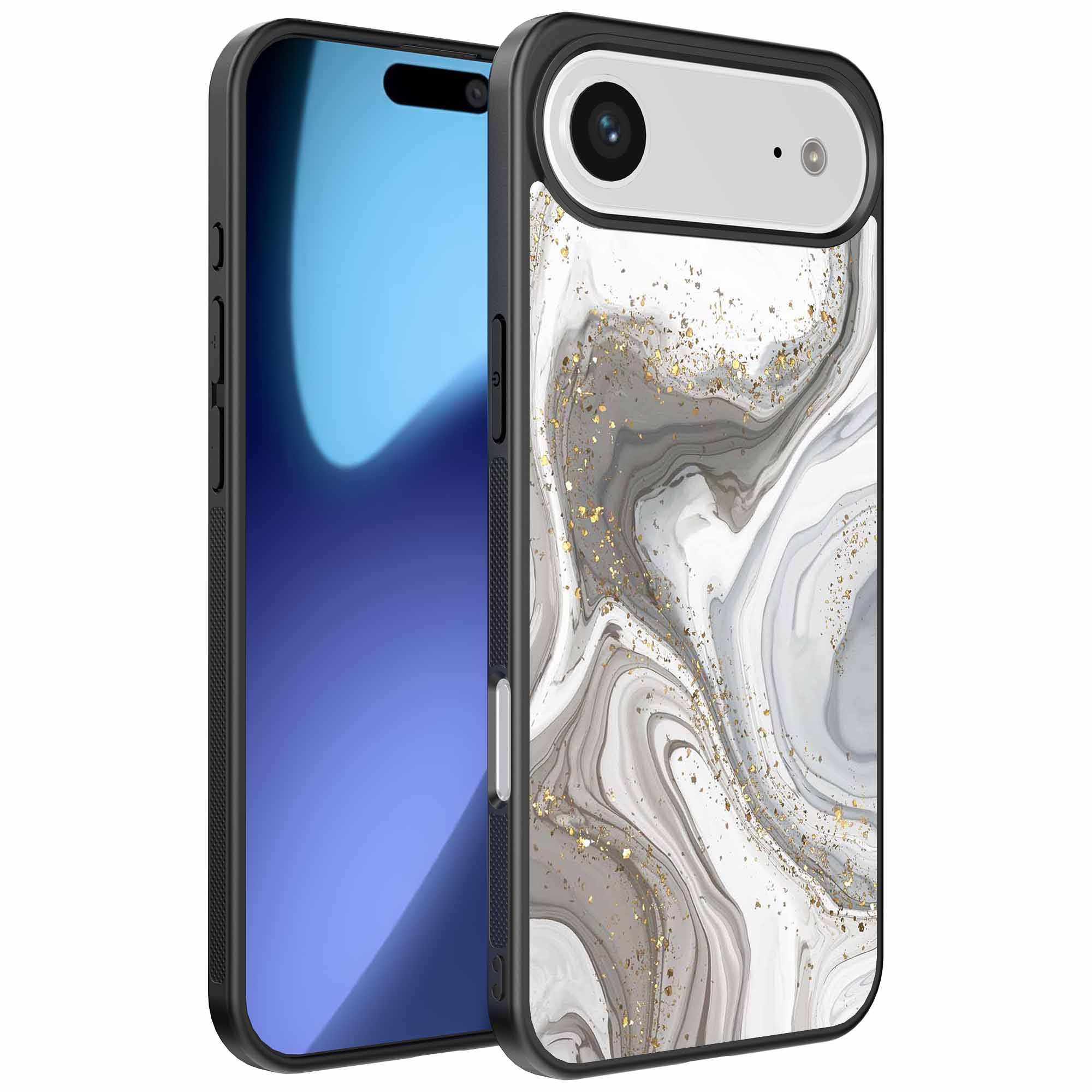 zilver marmer opdruk_iPhone 17 Air telefoonhoesje (1)