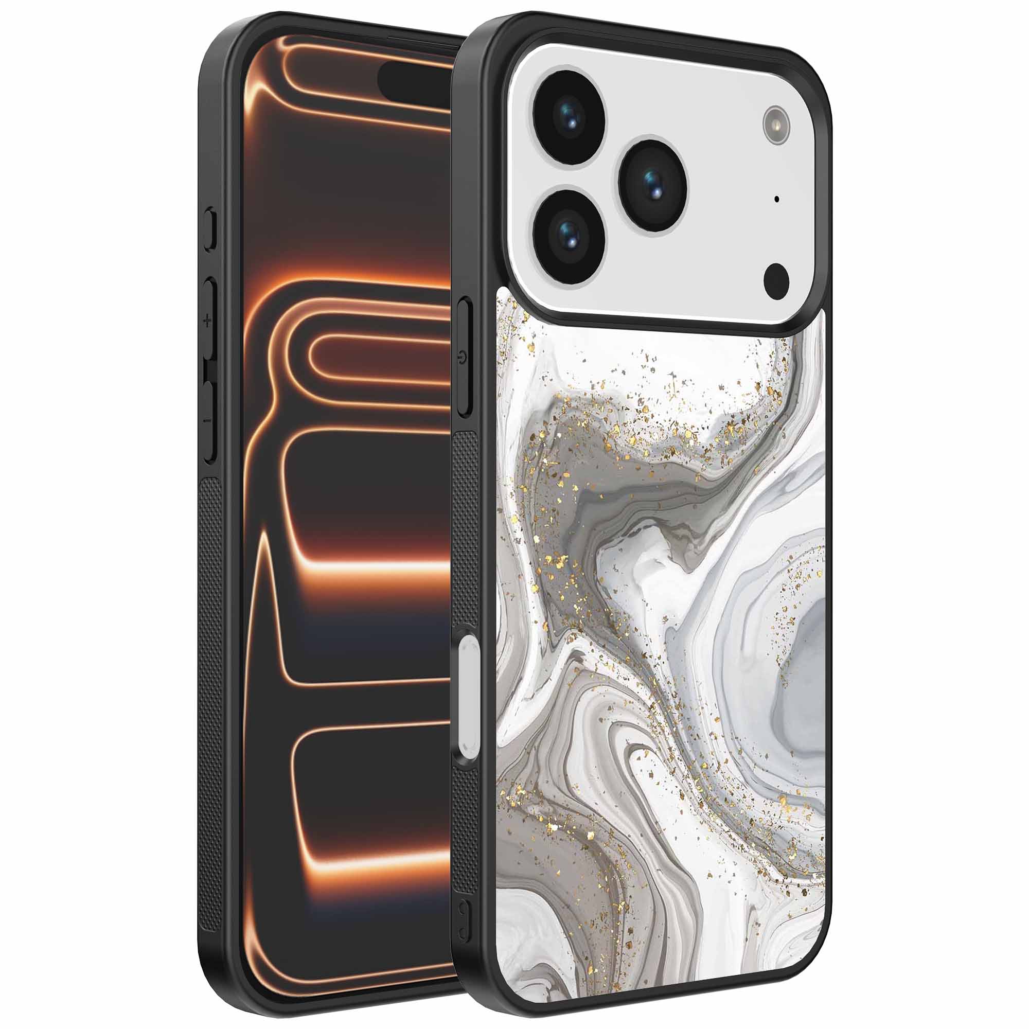 zilver marmer opdruk_iPhone 17 Pro Max telefoonhoesje (1)