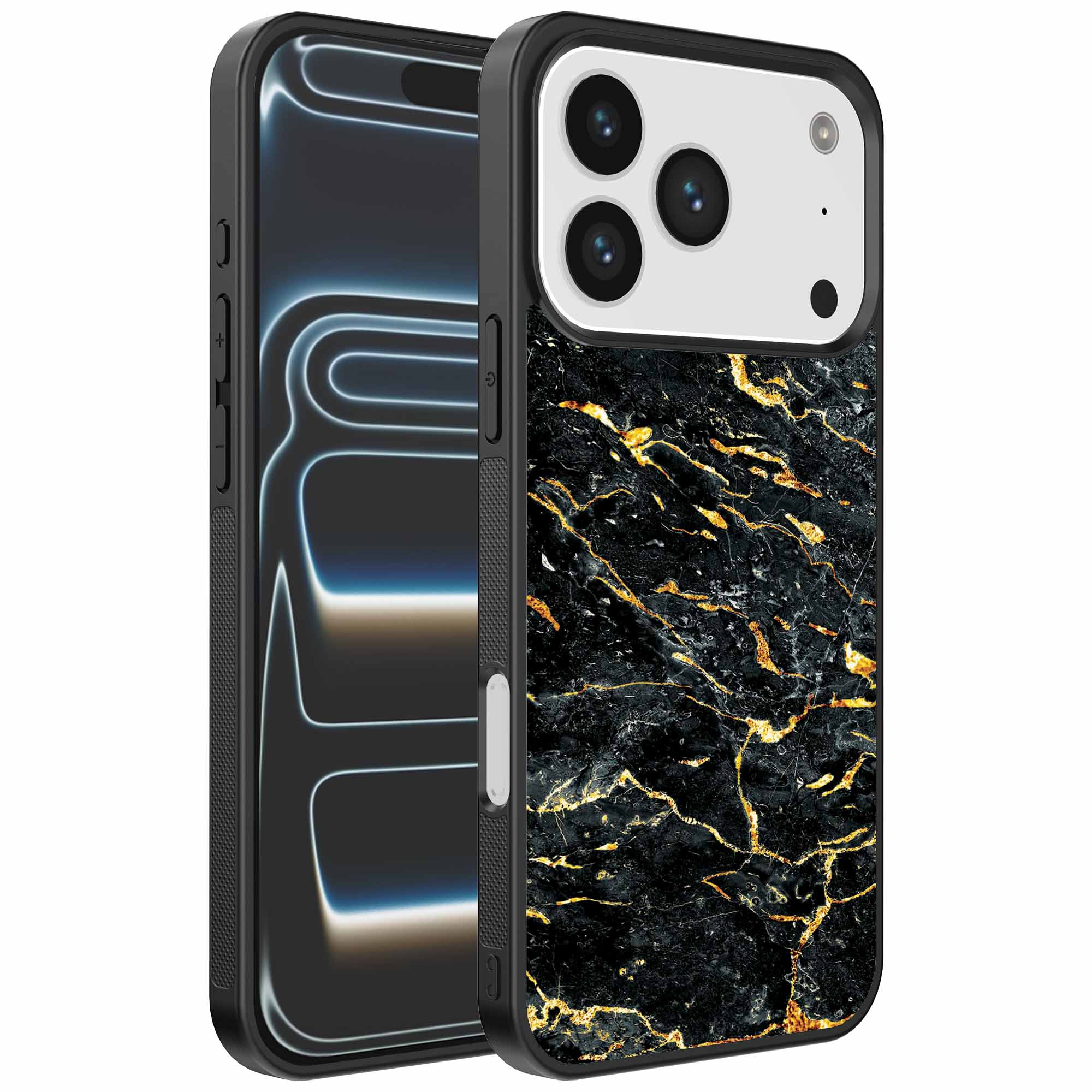 zwart goud marmer opdruk_iPhone 17 Pro telefoonhoesje (1)