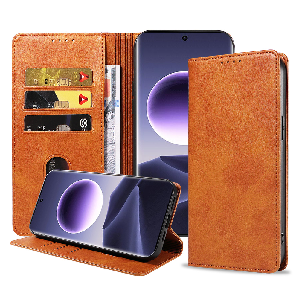 Oppo Find X7 telefoonhoesje leer met magnetische sluiting en pasjeshouder (1)