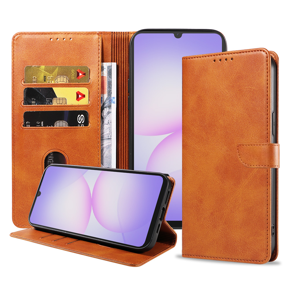 Samsung Galaxy A07 telefoonhoesje leer met magnetische sluiting en pasjeshouder (1)