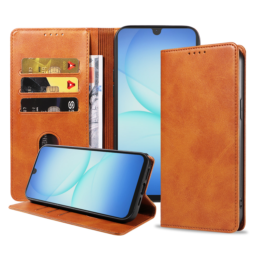 Samsung Galaxy A17 telefoonhoesje leer met magnetische sluiting en pasjeshouder (1)