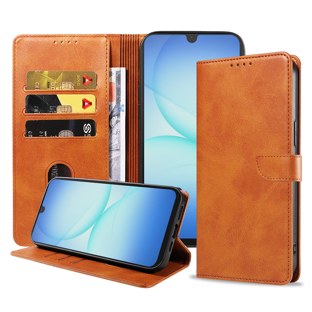 Samsung Galaxy A17 telefoonhoesje leer met magnetische sluiting en pasjeshouder (1)