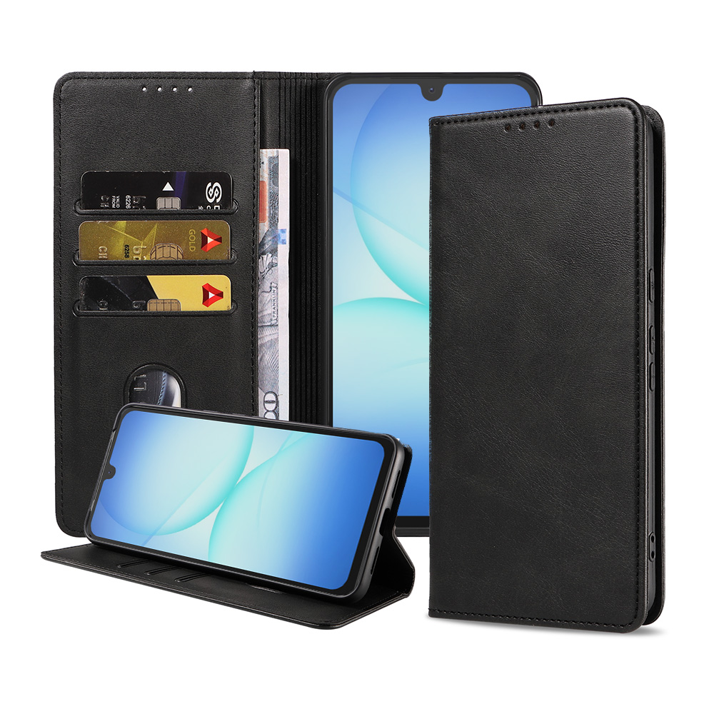 Samsung Galaxy A17 telefoonhoesje leer met magnetische sluiting en pasjeshouder (1)