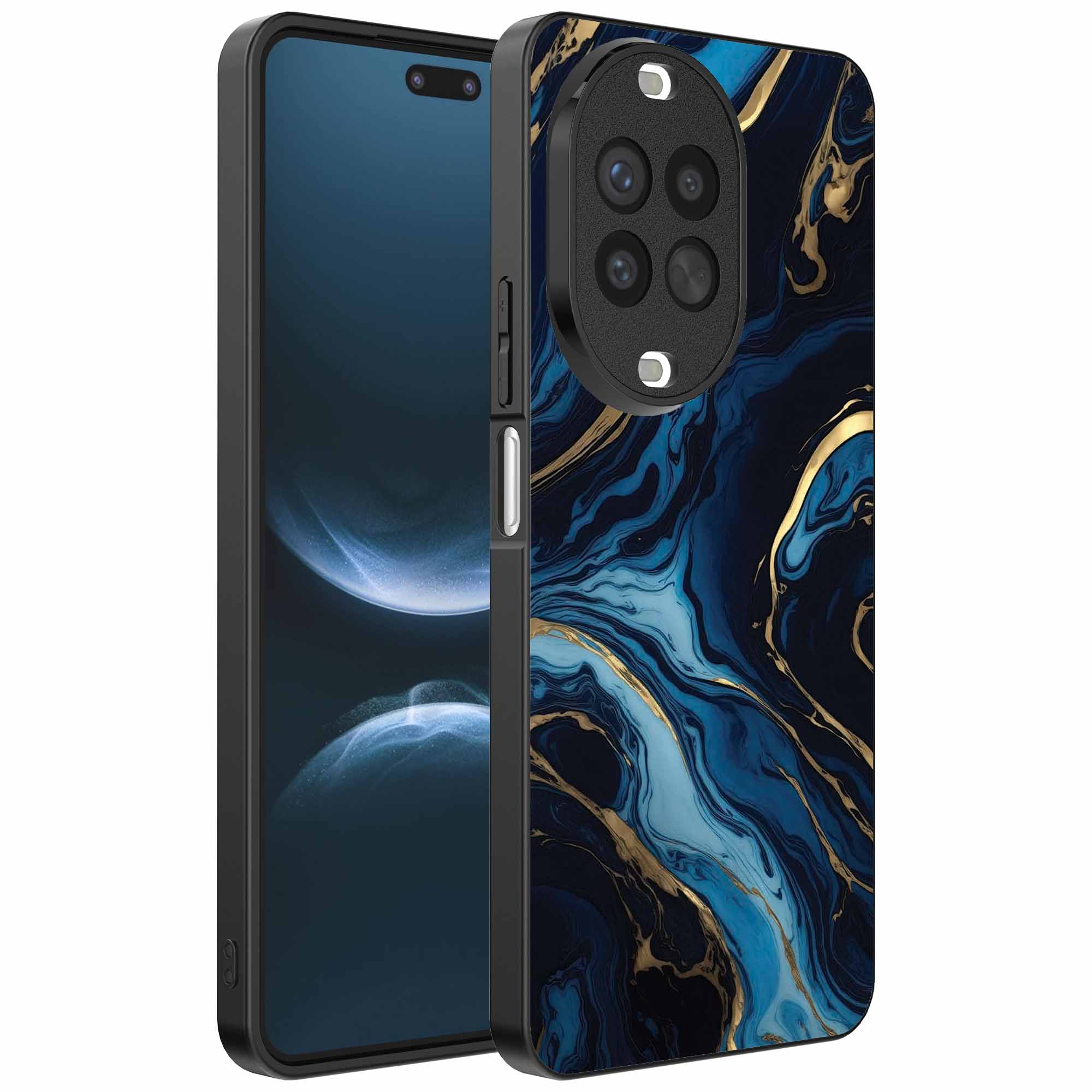 blauw goud marmer opdruk_Huawei Nova 14 Pro telefoonhoesje (1)